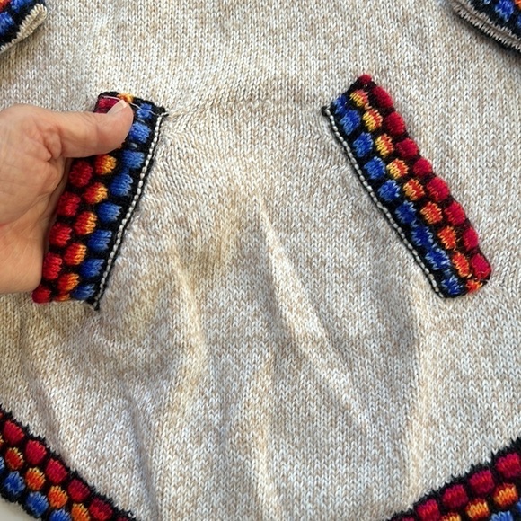 Peruvian Alpaca Embroidered Hoodie Sweater - Picture 2 of 7